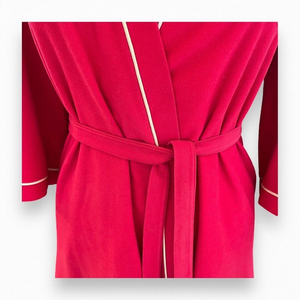 Vanity Fair Velour Raspberry Robe Size Small Vintage Bath Robe House Coat Womens - Picture 6 of 14